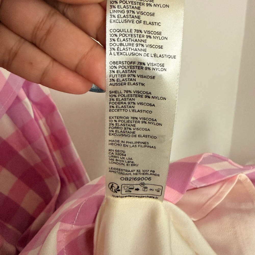 Pink Gingham Strapless Dress - Picture 7 of 7